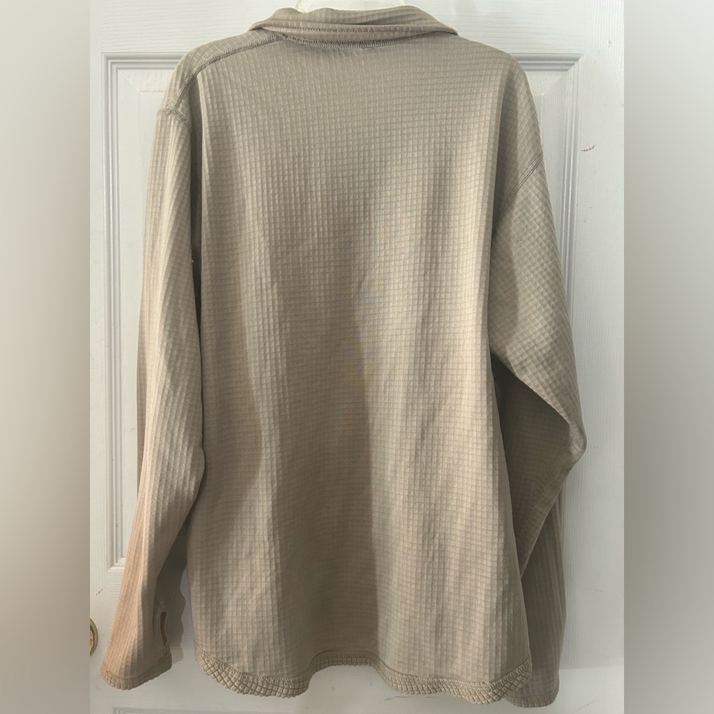 POLARTEC Fleece Desert Tan Quarter Zip Long Sleeve Collared Pullover Size Small - Picture 7 of 10